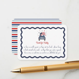 Patriotic Baby Shower Book for Baby Card