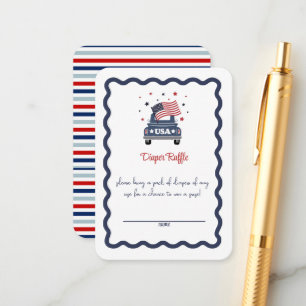 Patriotic Baby Shower Diaper Raffle Card