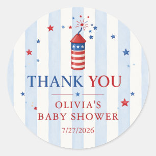 Patriotic Baby Shower Favour Sticker