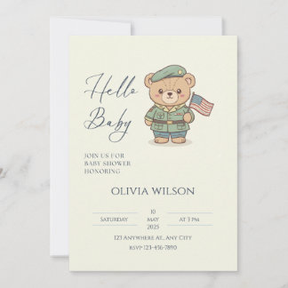 Patriotic Baby Shower Invitation — Red White Blue