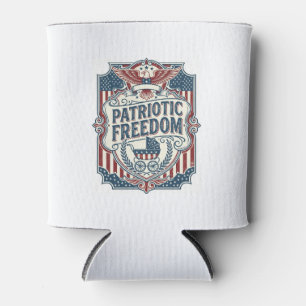 Patriotic Baby Shower Vector Graphic Tee Can Cooler