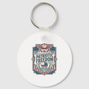 Patriotic Baby Shower Vector Graphic Tee Key Ring