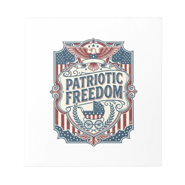 Patriotic Baby Shower Vector Graphic Tee Notepad (Front)