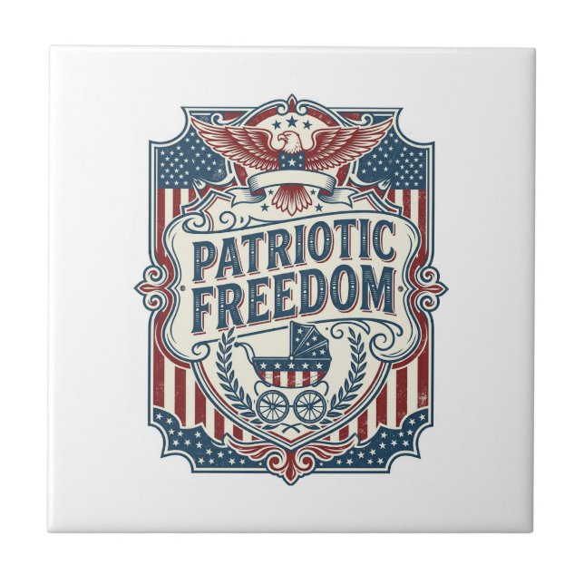 Patriotic Baby Shower Vector Graphic Tee Tile (Front)