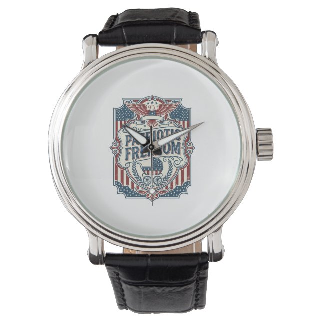 Patriotic Baby Shower Vector Graphic Tee Watch (Front)