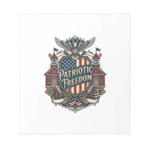 Patriotic Back to School Vector Graphic Tee Notepad