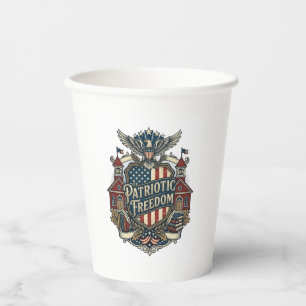Patriotic Back to School Vector Graphic Tee Paper Cups