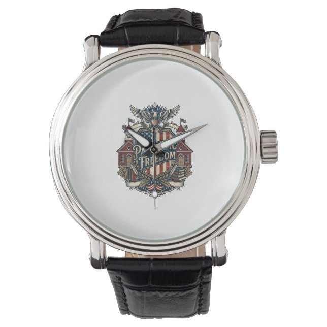Patriotic Back to School Vector Graphic Tee Watch (Front)