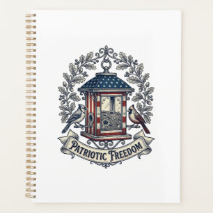 Patriotic Backyard Bird Feeder Vector Graphic Tee_ Planner