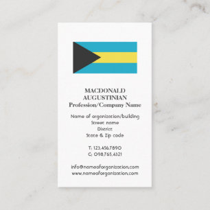 Patriotic BAHAMAS FLAG Add Photo Business Card