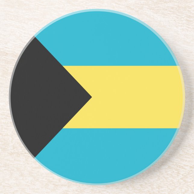 Patriotic Bahamian Flag Drink Coaster (Front)