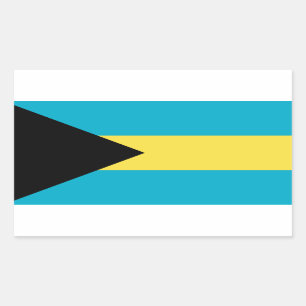 Patriotic Bahamian Flag Rectangular Sticker