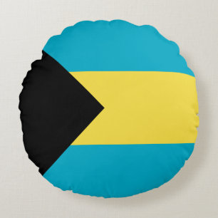 Patriotic Bahamian Flag Round Cushion