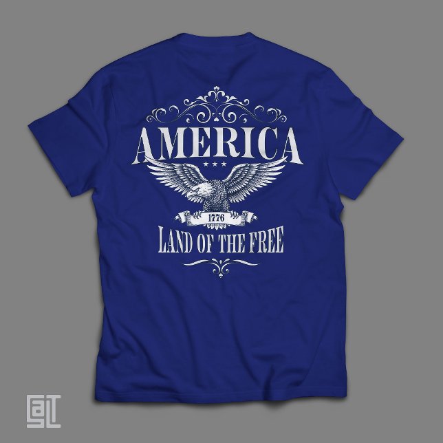 Patriotic Bald Eagle America 1776 Land of the Free T-Shirt (Creator Uploaded)