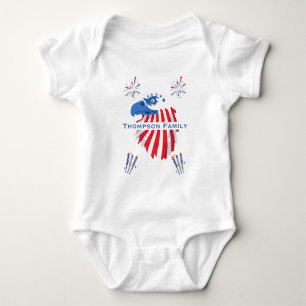 Patriotic Bald Eagle America 250th 4th of July Baby Bodysuit