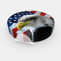 Patriotic Bald Eagle American Flag