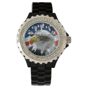 Patriotic Bald Eagle American Flag Watch