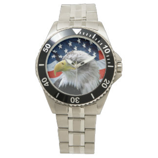 Patriotic Bald Eagle American Flag Watch