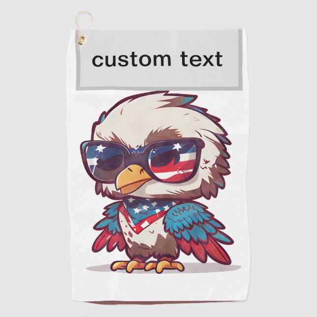  Patriotic Bald Eagle Car Floor Mat Golf Towel (Front)