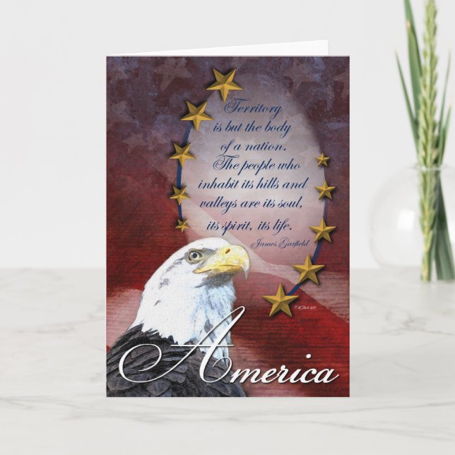 Patriotic Bald Eagle Card (Front)