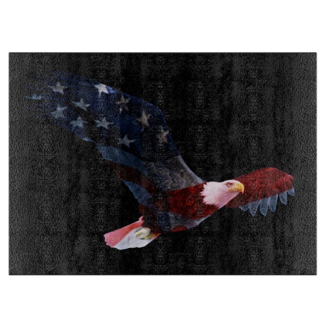 Patriotic Bald Eagle Flag Cutting Board (Front)