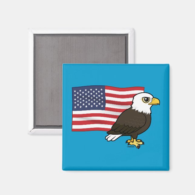 Patriotic Bald Eagle Magnet (Front/Back)