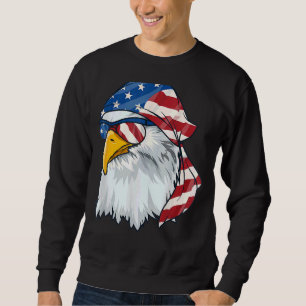 Patriotic Bald Eagle Men 4th Of July American Flag Sweatshirt