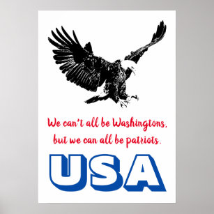 Patriotic Bald Eagle Motivational USA Pop Art Poster