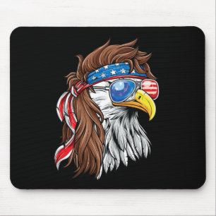 Patriotic Bald Eagle Mullet Usa American Flag 4th Mouse Pad