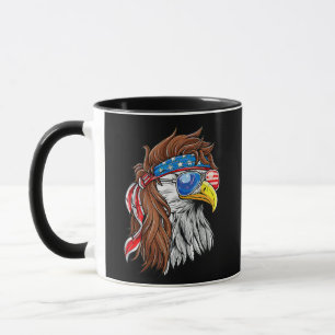 Patriotic Bald Eagle Mullet USA American Flag 4th Mug