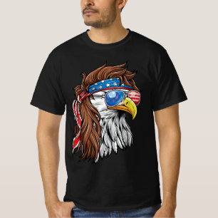 Patriotic Bald Eagle Mullet USA American Flag 4th  T-Shirt