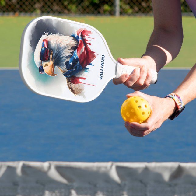 Patriotic Bald Eagle Pickleball Paddle (Insitu)