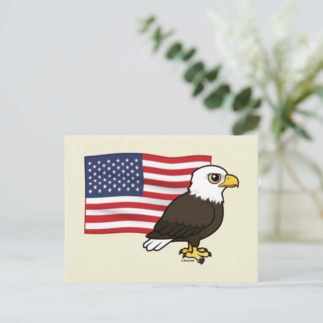 Patriotic Bald Eagle Postcard (Standing Front)