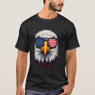 Patriotic Bald Eagle Sunglasses American Flag 4th T-Shirt