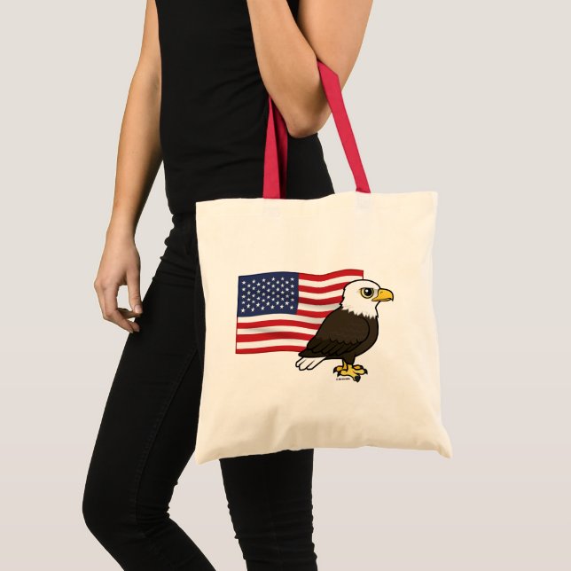 Patriotic Bald Eagle Tote Bag (Front (Product))