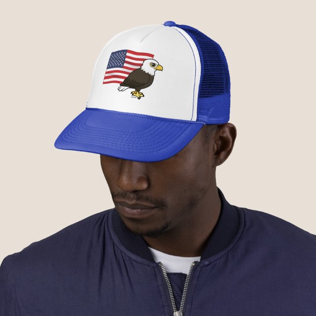 Patriotic Bald Eagle Trucker Hat (In Situ)