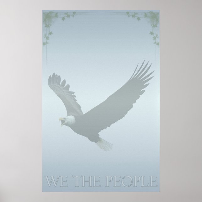 Patriotic Bald Eagle 'We The People' USA Poster (Front)