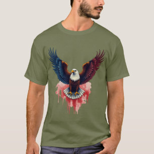 Patriotic Bald Eagle with American Flag Wings – US T-Shirt