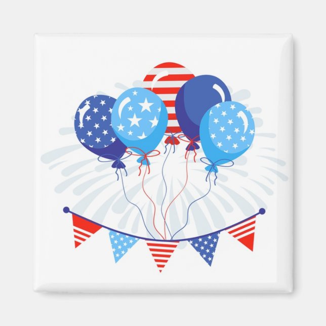 Patriotic Balloons Magnet (Front)