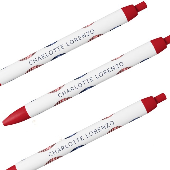 Patriotic balloons red white blue name black ink pen (Creator Uploaded)