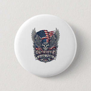 Patriotic Bandana Rocker Old Glory Music Rock Meta 6 Cm Round Badge
