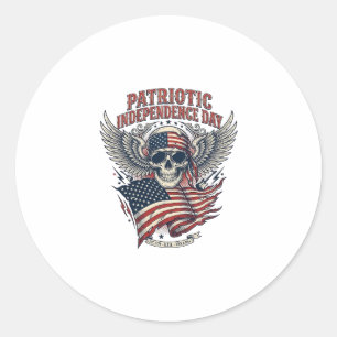 Patriotic Bandana Rocker Old Glory Music Rock Meta Classic Round Sticker
