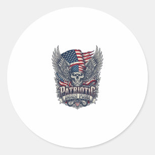 Patriotic Bandana Rocker Old Glory Music Rock Meta Classic Round Sticker