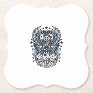 Patriotic Bandana Rocker Old Glory Music Rock Meta Paper Coaster