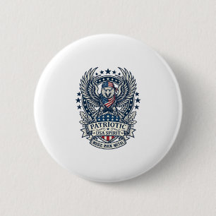 Patriotic Bandanna Rocker Old Glory Music Rock Met 6 Cm Round Badge