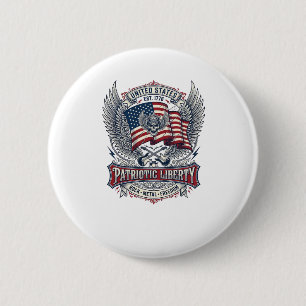 Patriotic Bandanna Rocker Old Glory Music Rock Met 6 Cm Round Badge