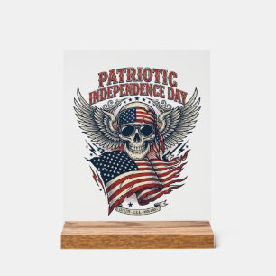Patriotic Bandanna Rocker Old Glory Music Rock Met Acrylic Sign