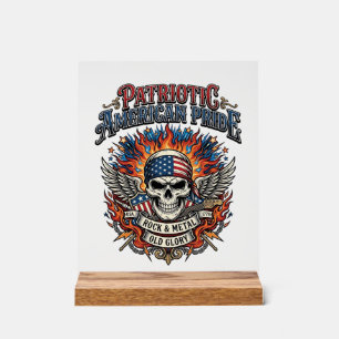 Patriotic Bandanna Rocker Old Glory Music Rock Met Acrylic Sign