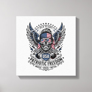 Patriotic Bandanna Rocker Old Glory Music Rock Met Canvas Print
