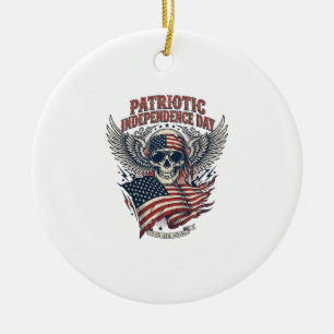 Patriotic Bandanna Rocker Old Glory Music Rock Met Ceramic Tree Decoration